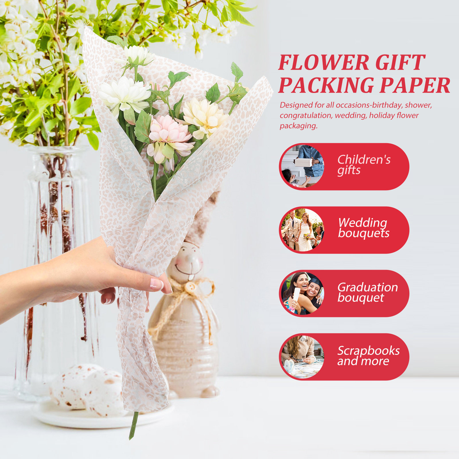Wedding Supply Decor - Flower Wrapping Paper Diy Craft Paper
