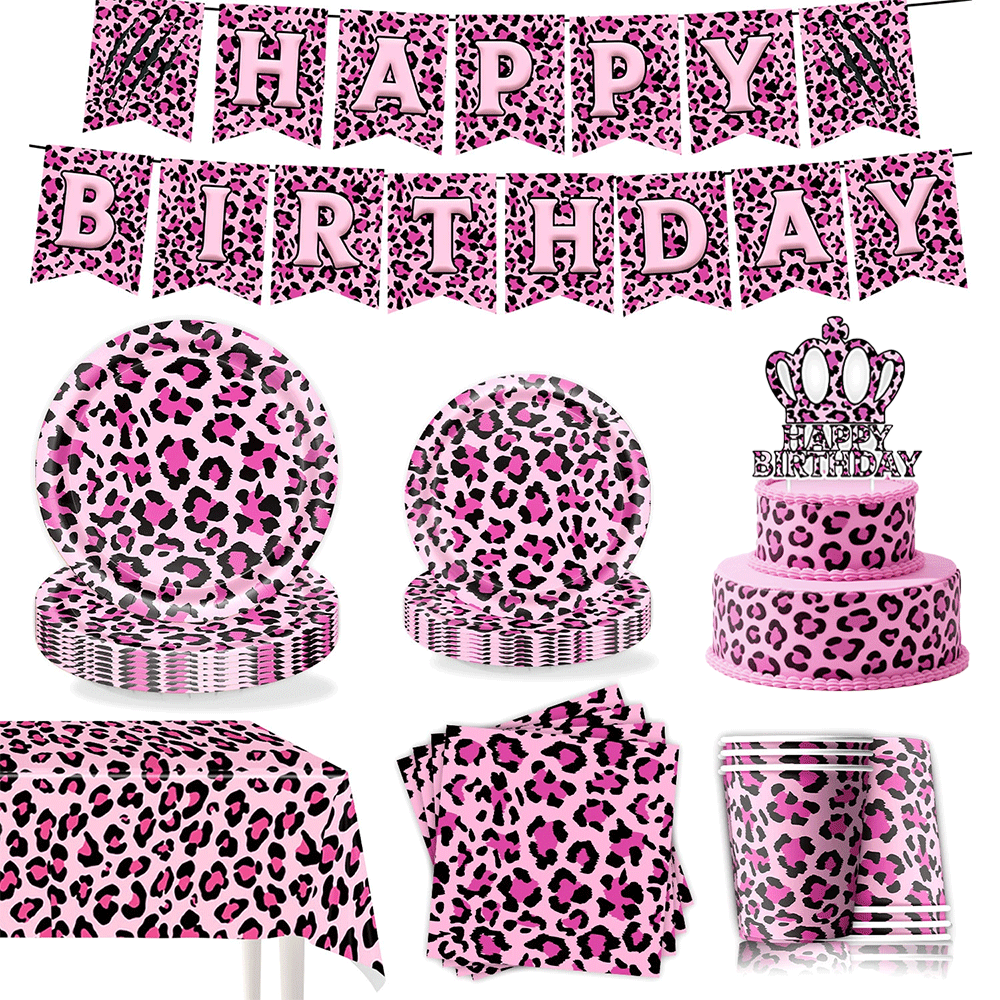 Wedding Supply Kit - Pink Leopard Print Birthday Party Supplies