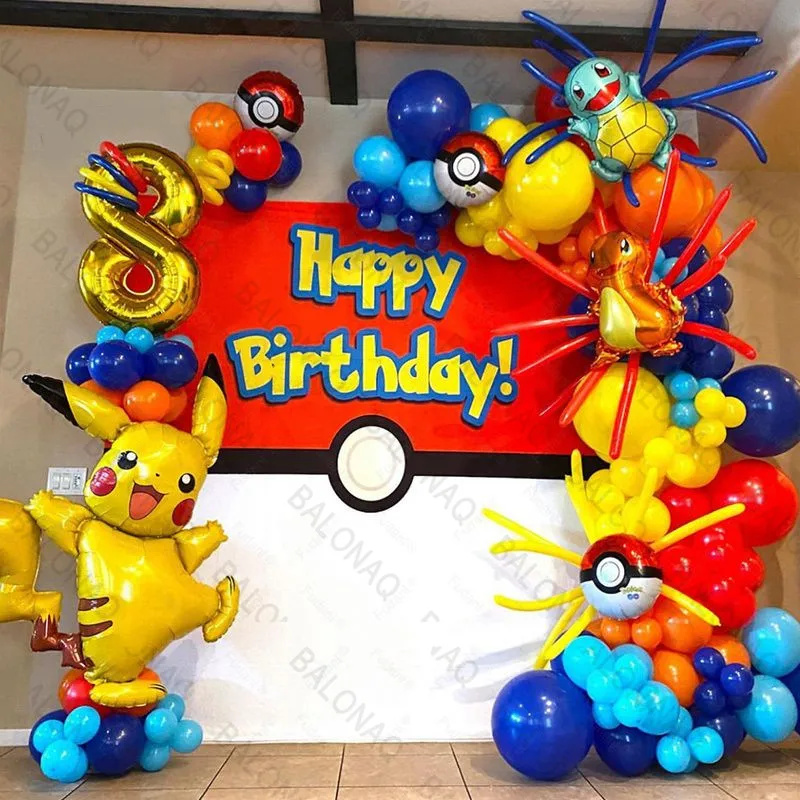 Wedding Supply Kit - 84pcs Pikachu Party Balloons Garland Arch