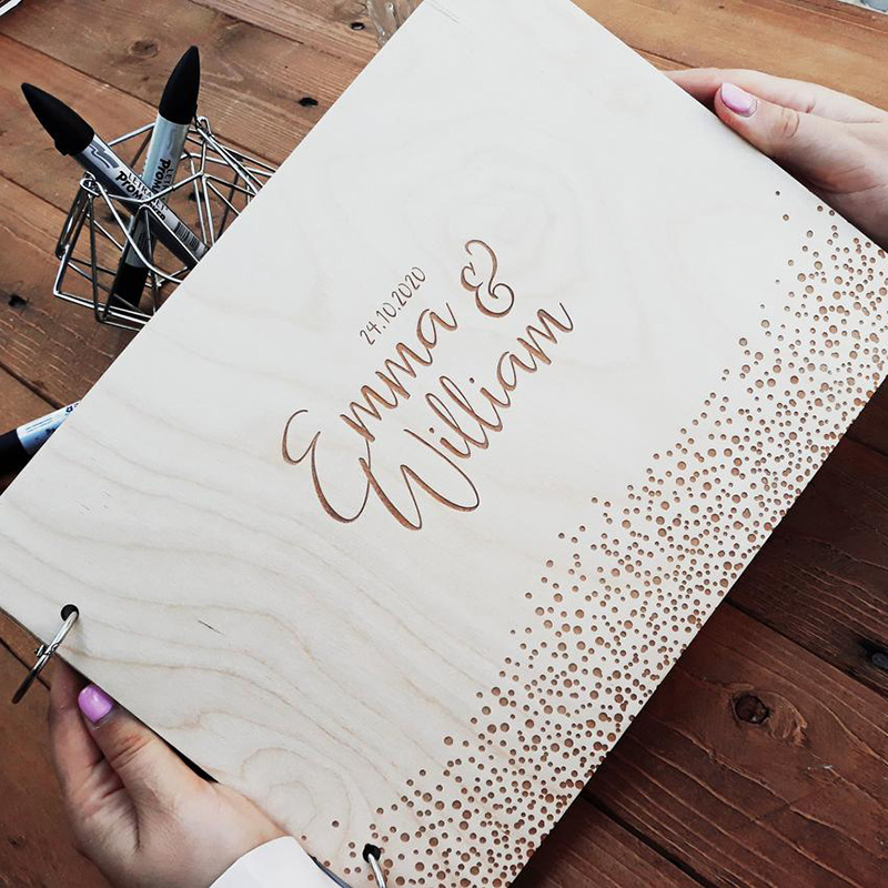 Personalized Guest Book - Personalized Wedding Guestbook Custom Wood Guest