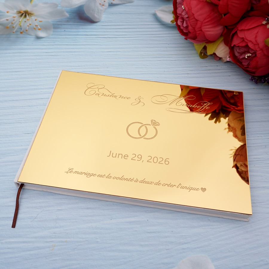 Personalized Guest Book - Personalized Wedding Custom Signature Guestbook Acrylic
