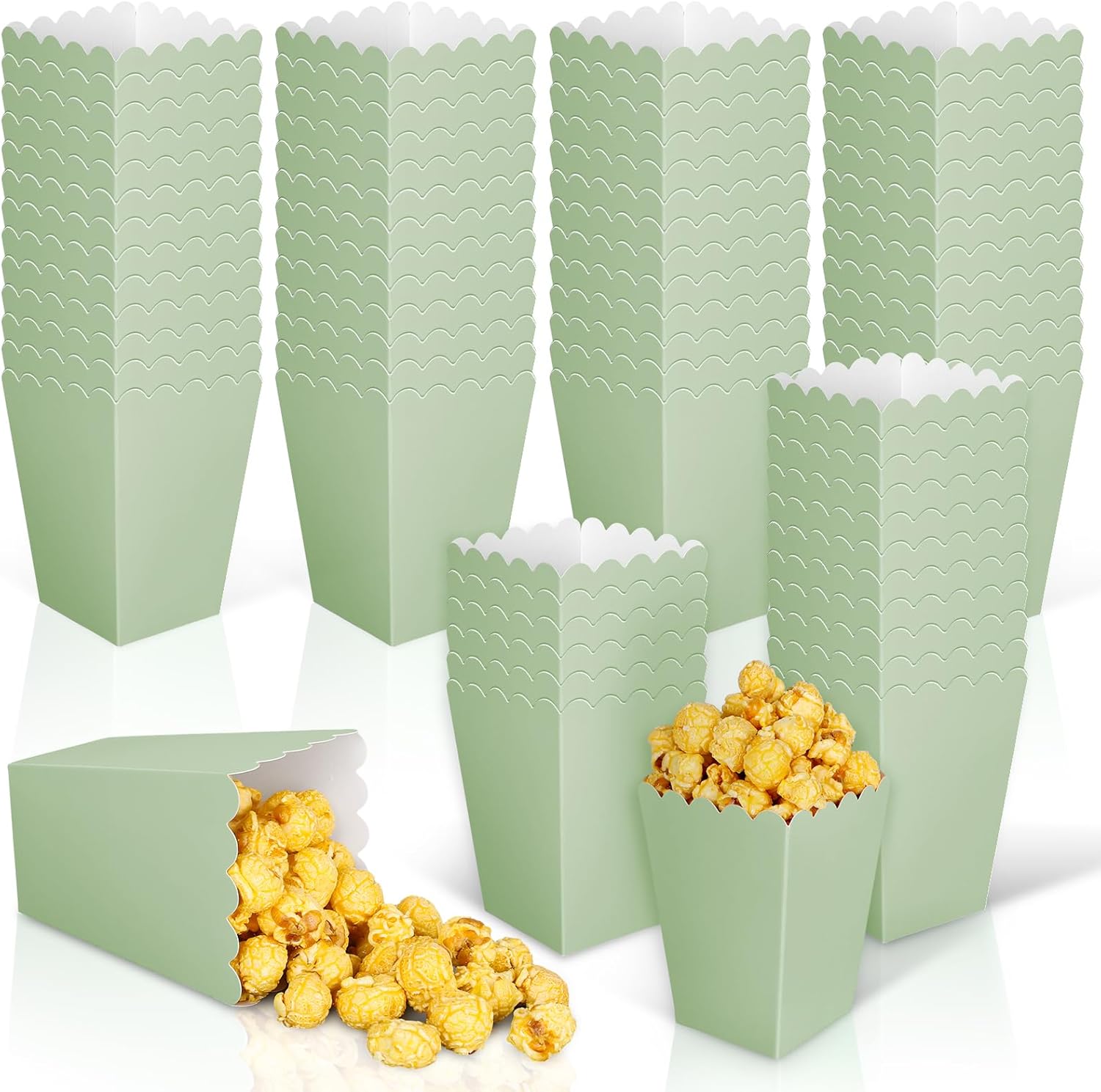 Wedding Favor Box - 12 pcs Sage Green Mini Popcorn