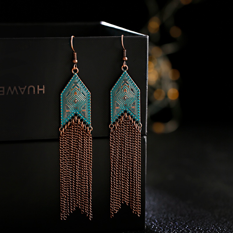 Indian Wedding Supply - Vintage Bronze Arrow Alloy Dangle Earrings