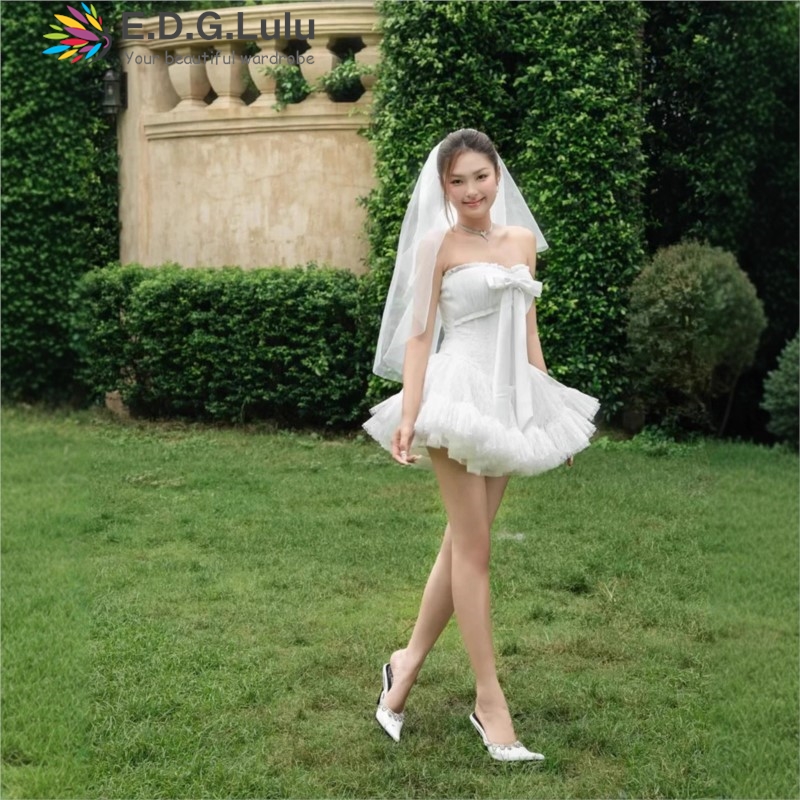 Wedding Lulu - EDGLuLu Strapless Bow Elegant Party Dresses