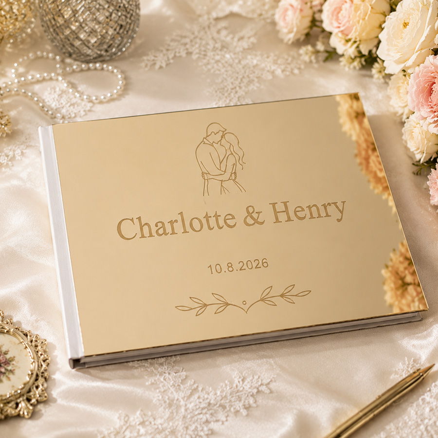 Custom Wedding Guest Book Acry - Personalized Guest Book ulasan dan harga