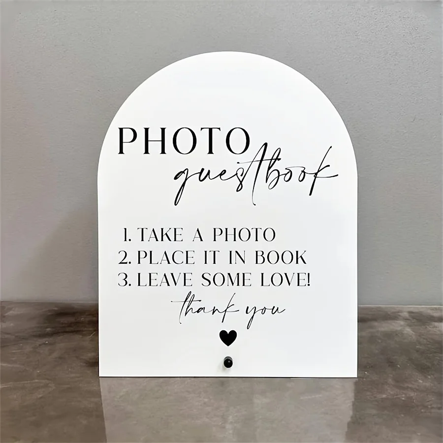 Elegant Acrylic Wedding Photo  - Personalized Guest Book ulasan dan harga