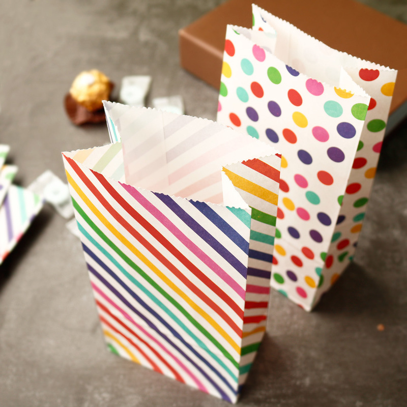 Small Paper Bags Rainbow Print - Wedding Favor Box ulasan dan harga