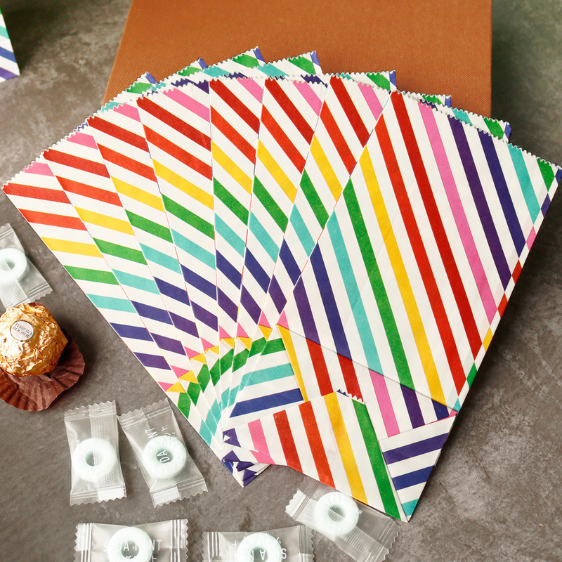 Small Paper Bags Rainbow Print - Wedding Favor Box ulasan dan harga
