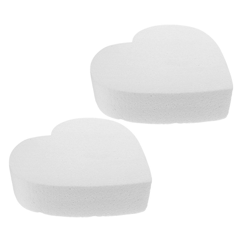 2Pcs Heart Shape Foam Cake Dum - Wedding Supply Decor ulasan dan harga