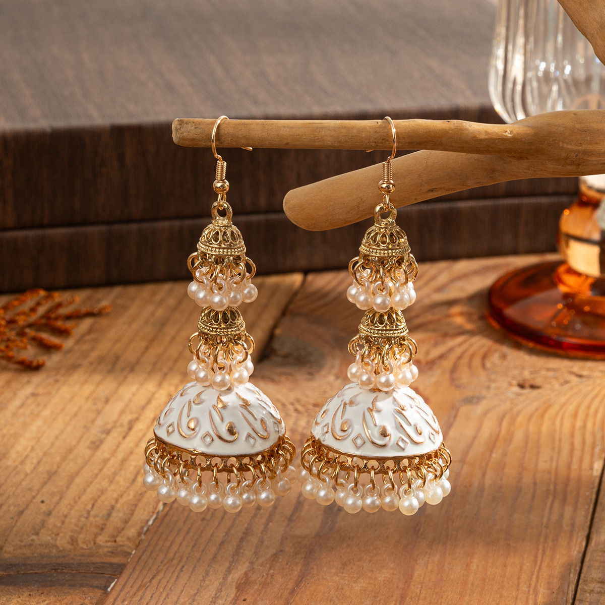 Retro Ethnic Gold Color Jhumka - Indian Wedding Supply ulasan dan harga