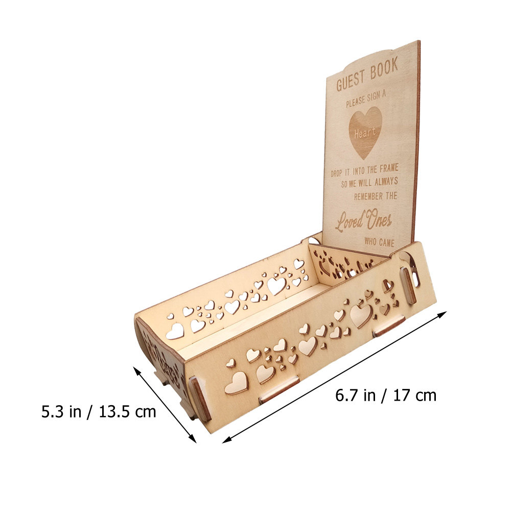 Wooden Wedding Guest Book Box  - Personalized Guest Book ulasan dan harga
