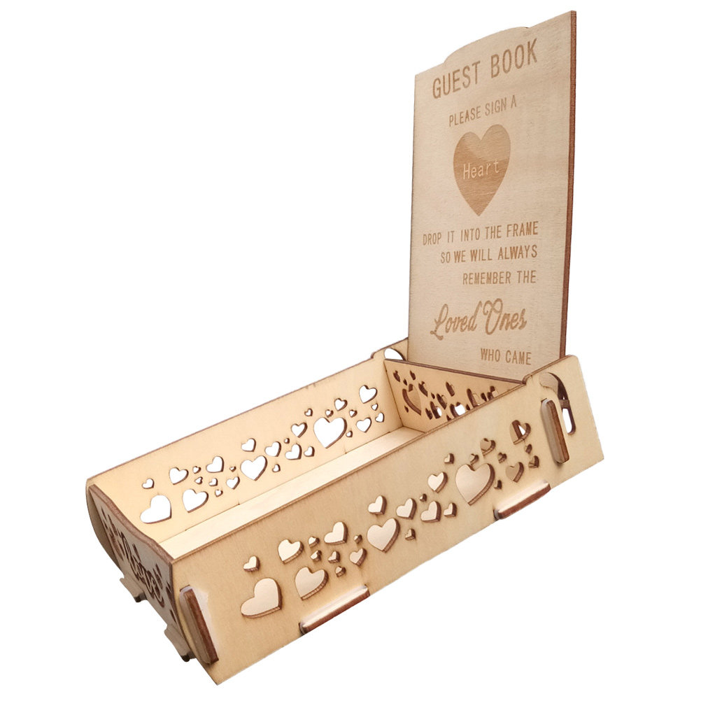 Wooden Wedding Guest Book Box  - Personalized Guest Book ulasan dan harga