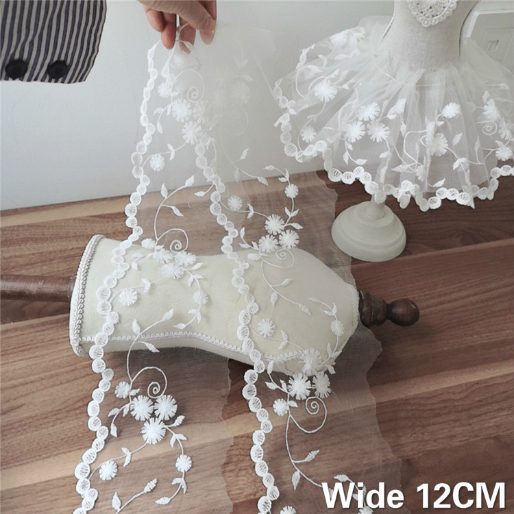12CM Wide White Tulle Mesh 3d  - Wedding Water Supply ulasan dan harga