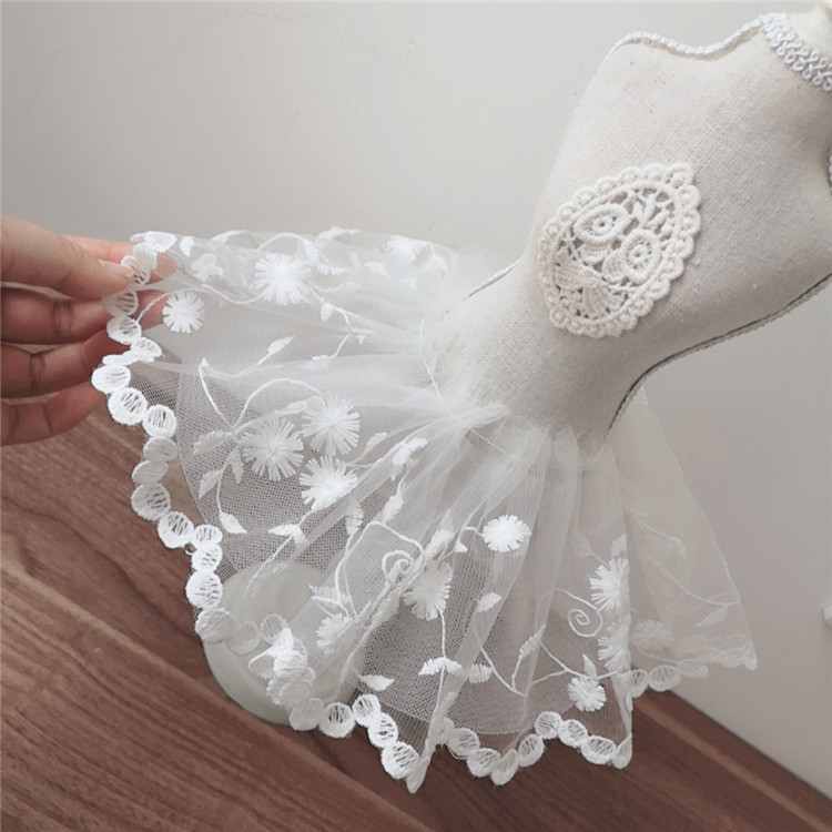 12CM Wide White Tulle Mesh 3d  - Wedding Water Supply ulasan dan harga