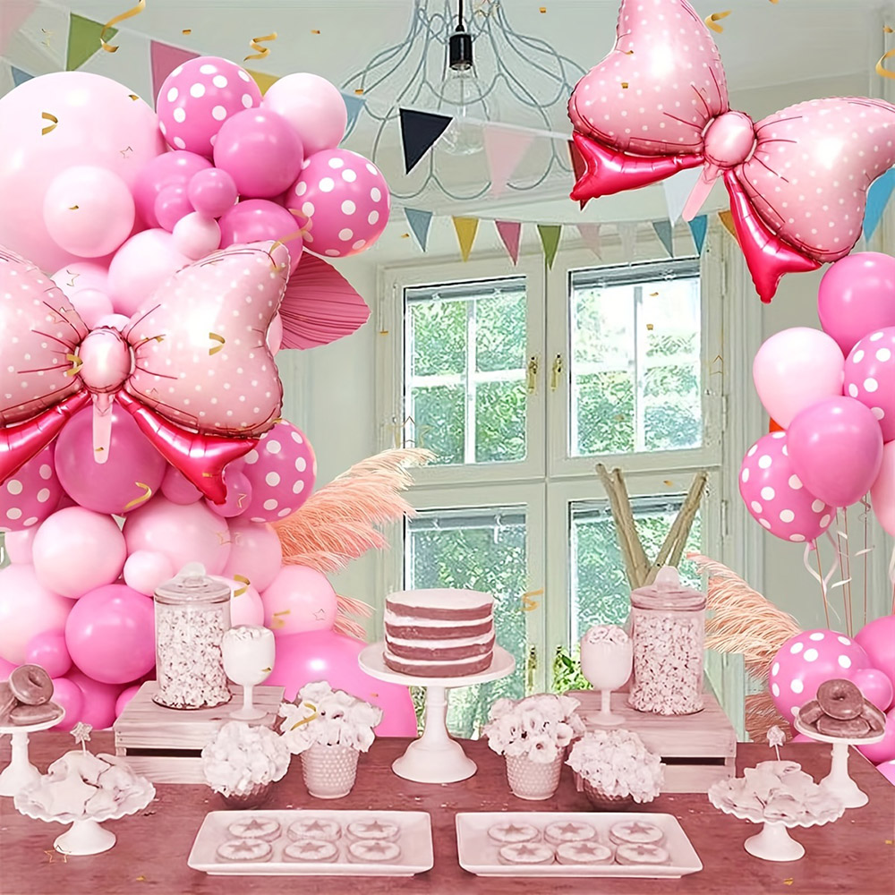 99pcs Pink Bow Minnie Foil Bal - Wedding Day Supply Kit ulasan dan harga
