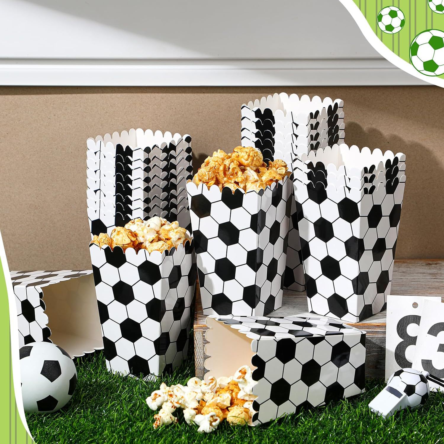 6/18Pcs  Football Popcorn Boxe - Wedding Favor Box ulasan dan harga