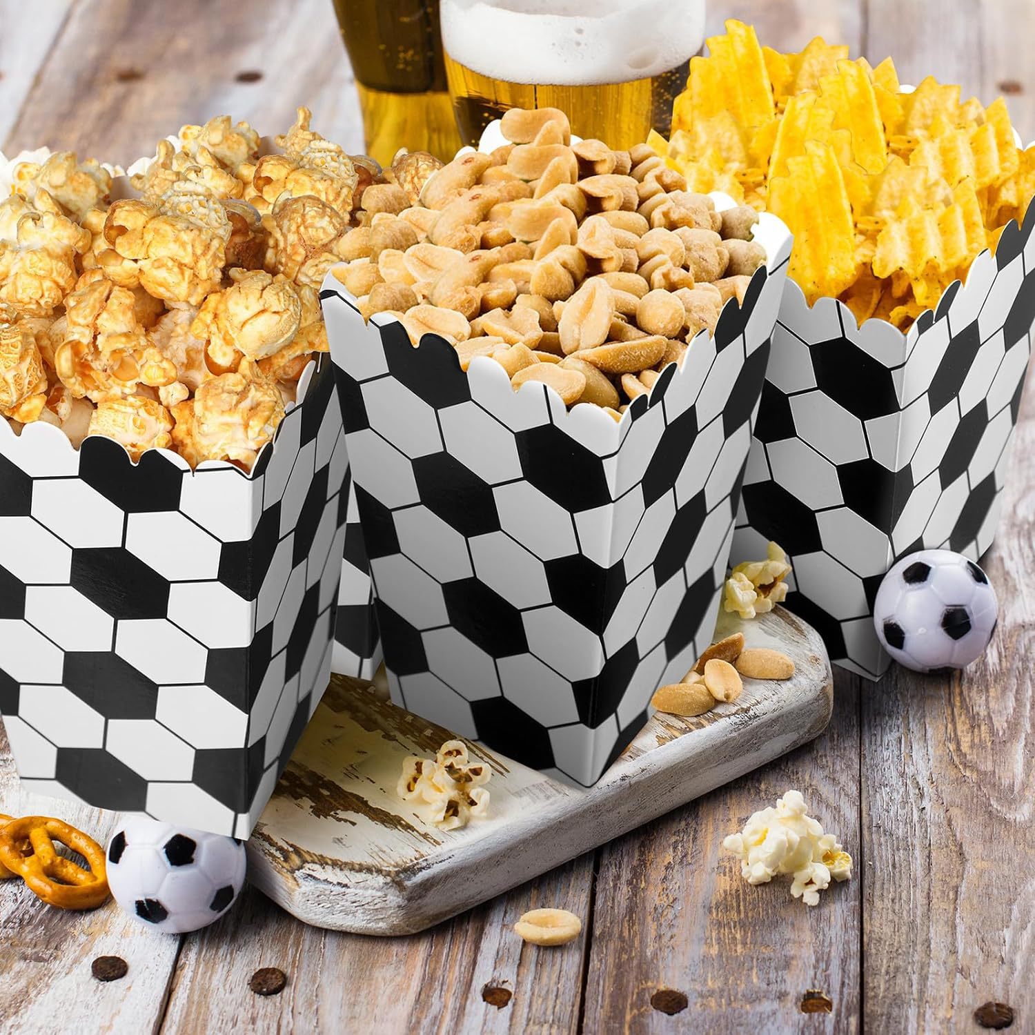 6/18Pcs  Football Popcorn Boxe - Wedding Favor Box ulasan dan harga