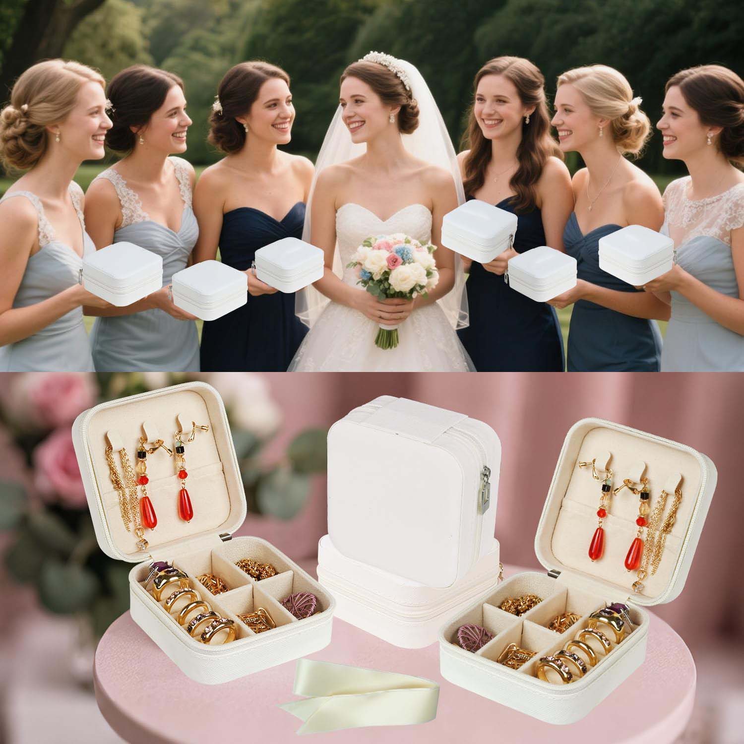 6-50pcs Travel Jewelry Case Br - Wedding Favor Box ulasan dan harga