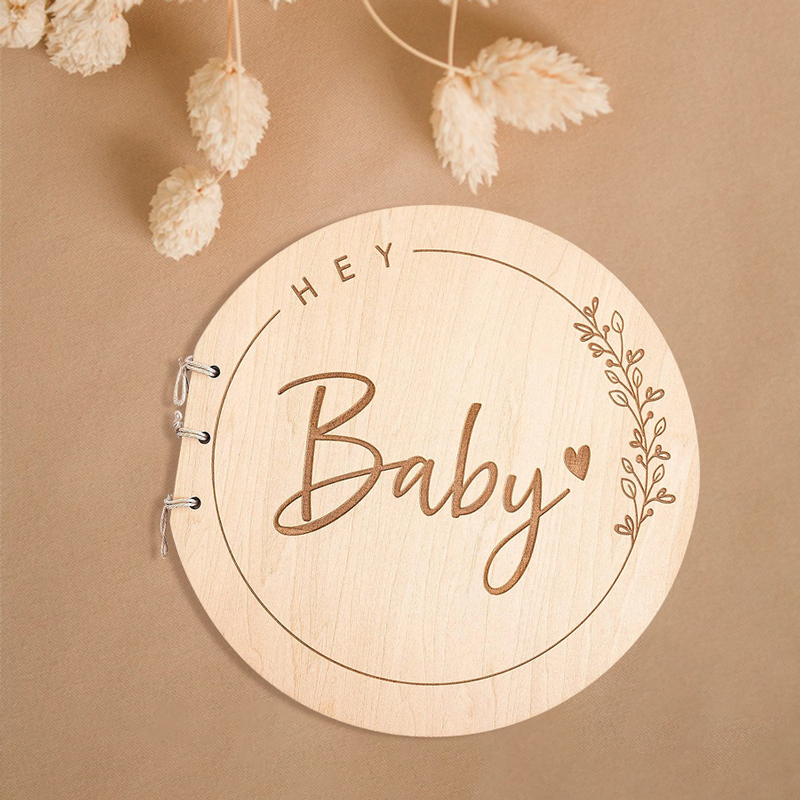 Wooden Circular Cover Message  - Personalized Guest Book ulasan dan harga