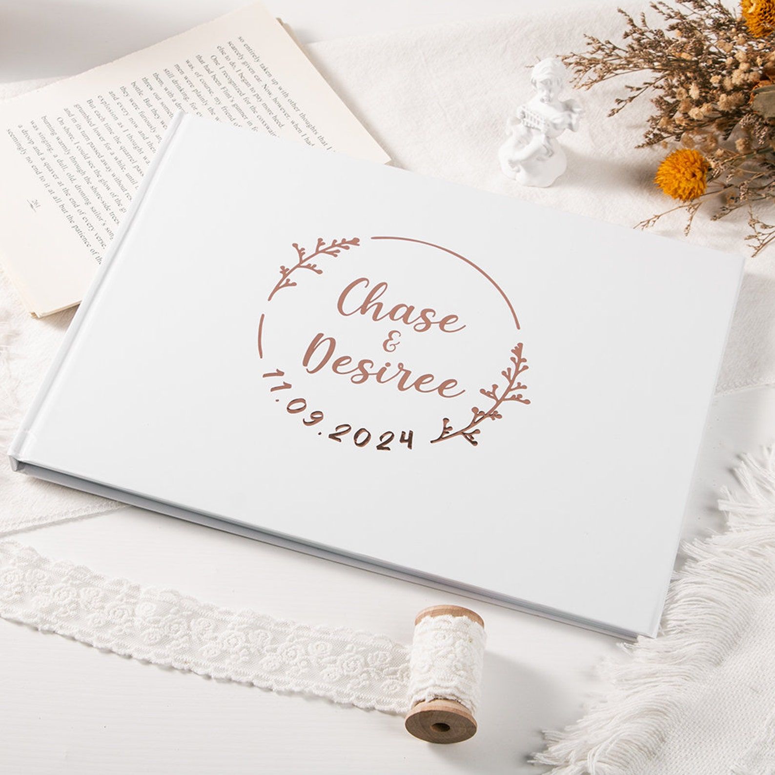 Custom Wedding Guestbook Perso - Personalized Guest Book ulasan dan harga